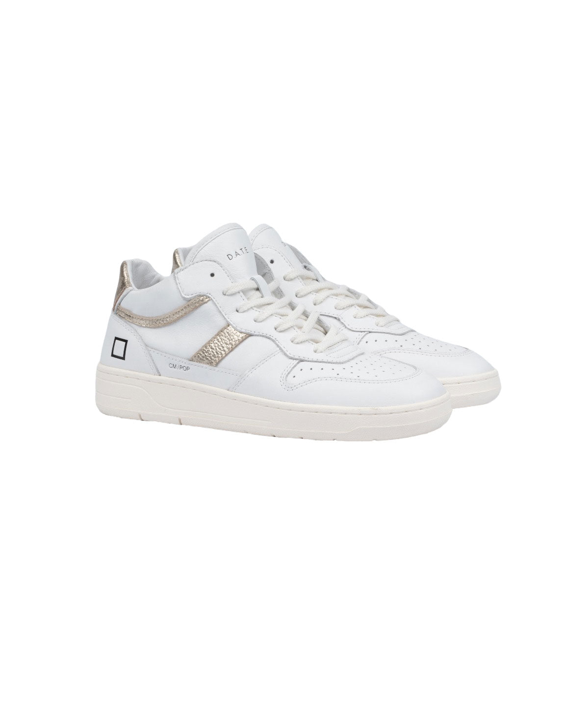 Sneakers Donna D.A.T.E. Court 2.0 Pelle Bianco Oro