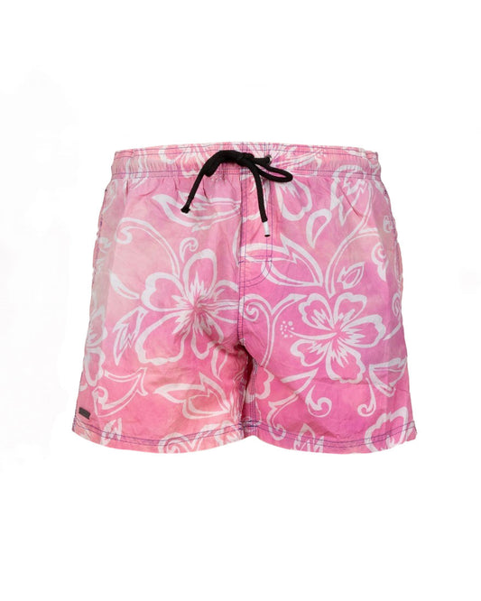 COSTUME BOXER BOARD ROSA CON STAMPA BIANCA