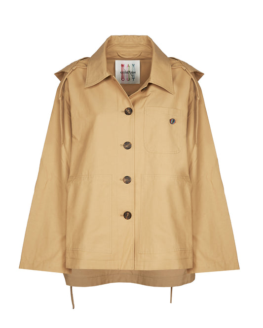 TRENCH IMPERMEABILE CORTO BEIGE