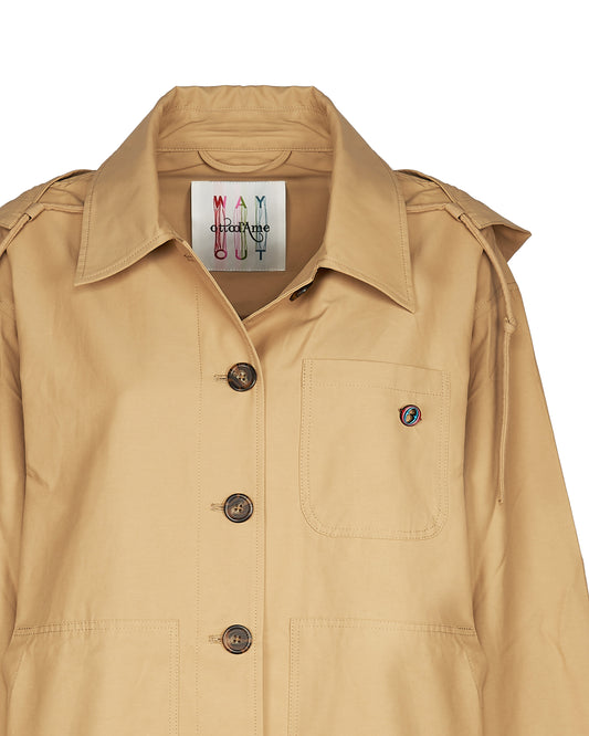 TRENCH IMPERMEABILE CORTO BEIGE