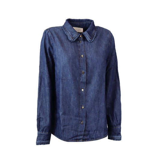 CAMICIA BUSSOLA IN DENIM BLU JEANS