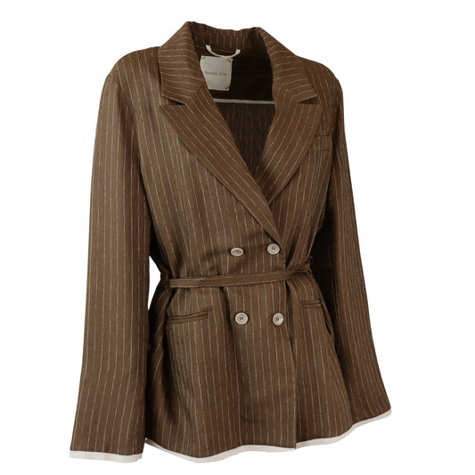 GIACCA GESSATA VINCA MARRONE