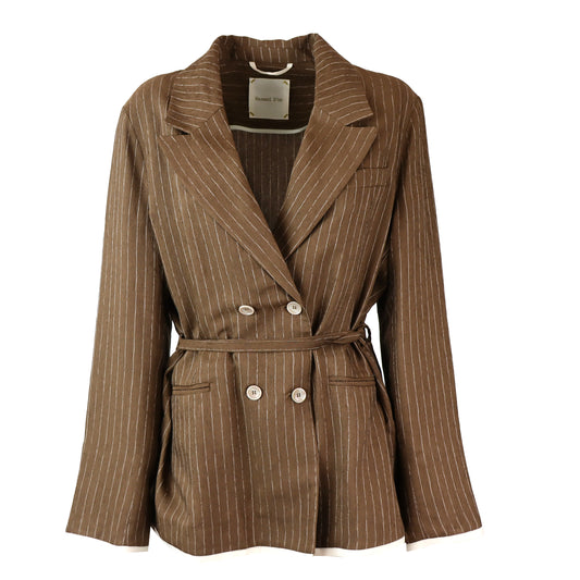 GIACCA GESSATA VINCA MARRONE