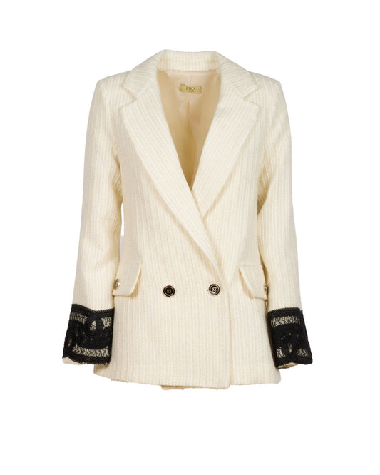 GIACCA LATTE E ORO CON PIZZO