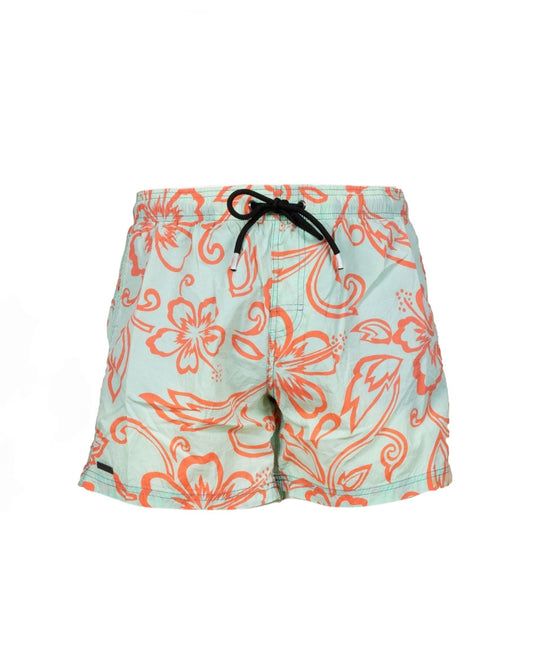 COSTUME BOXER BOARD VERDE CON STAMPA ARANCIO