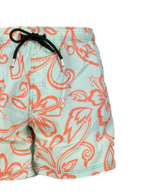 COSTUME BOXER BOARD VERDE CON STAMPA ARANCIO