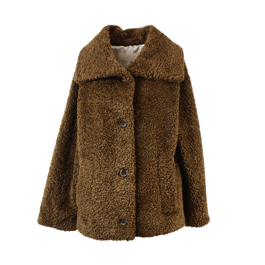 CAPPOTTO BOCCALE TEDDY MARRONE