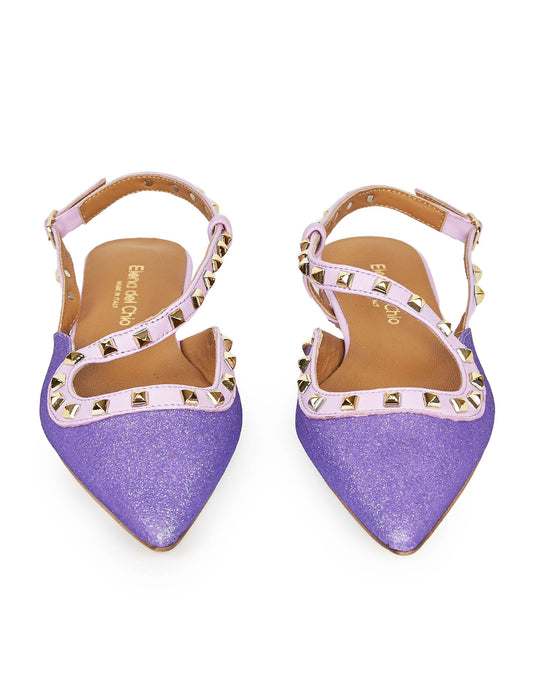 BALLERINA SCALZATA GLITTER LILLA CON BORCHIE